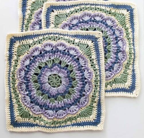 Agapanthus Africanus Delicate  Crochet Flower Square 