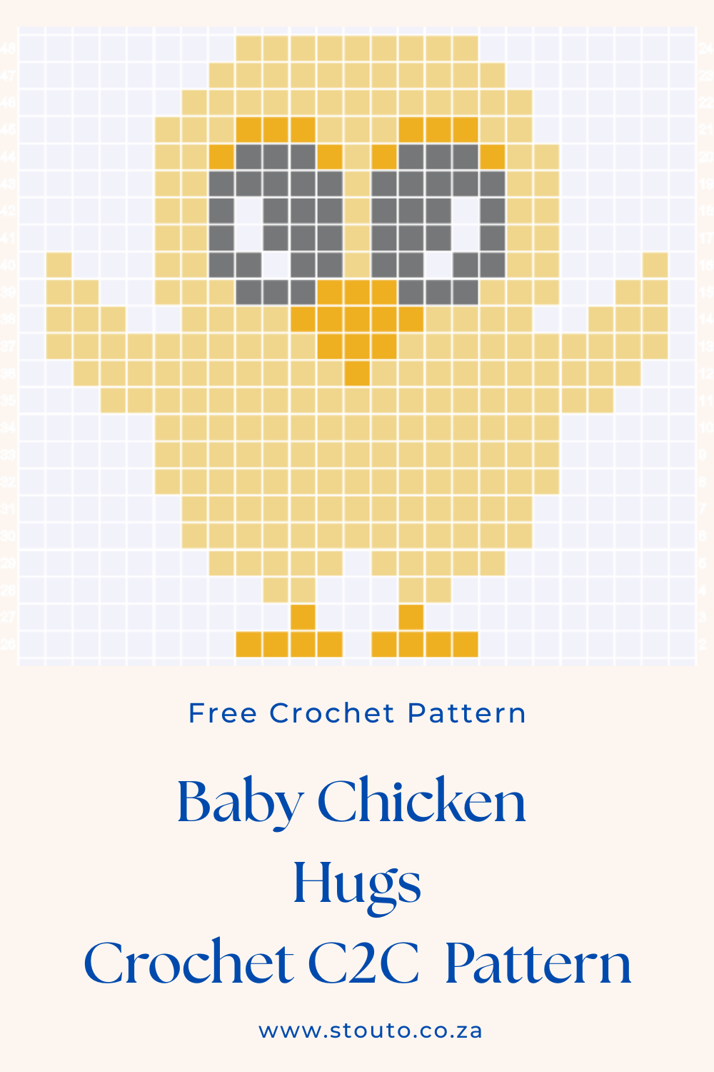 C2C Crochet Pattern - Cute Baby Chicken want a hug