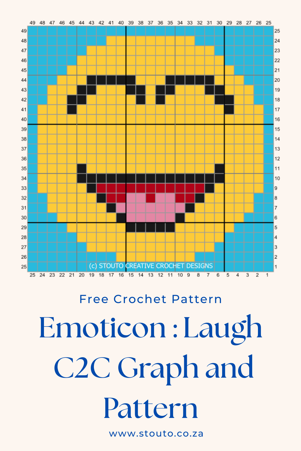  Free C2C Crochet Pattern Emoticon Love Eyes