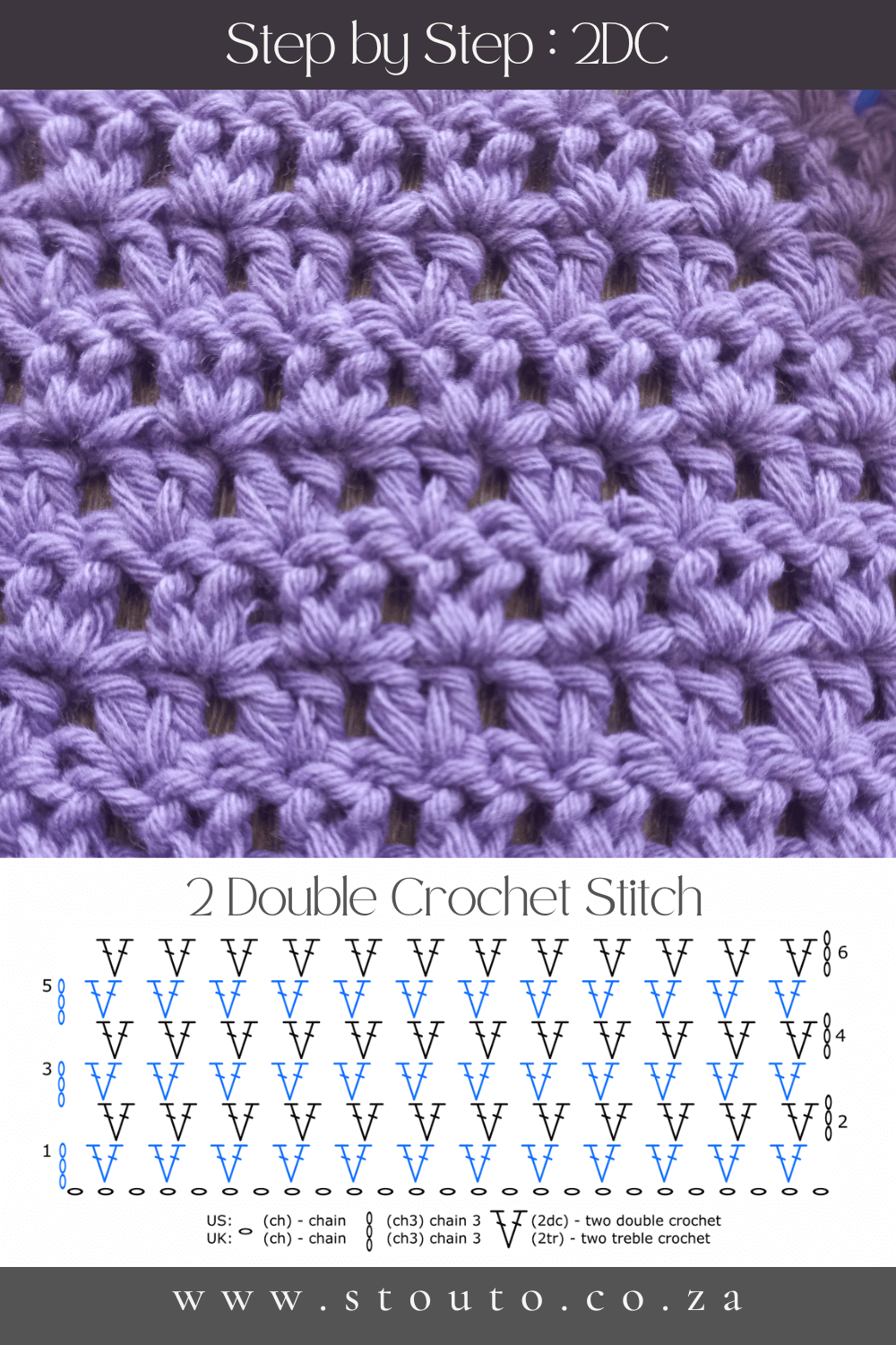 2 Double Crochet (2 DC) Stitch Step-by-Step Beginner Guide