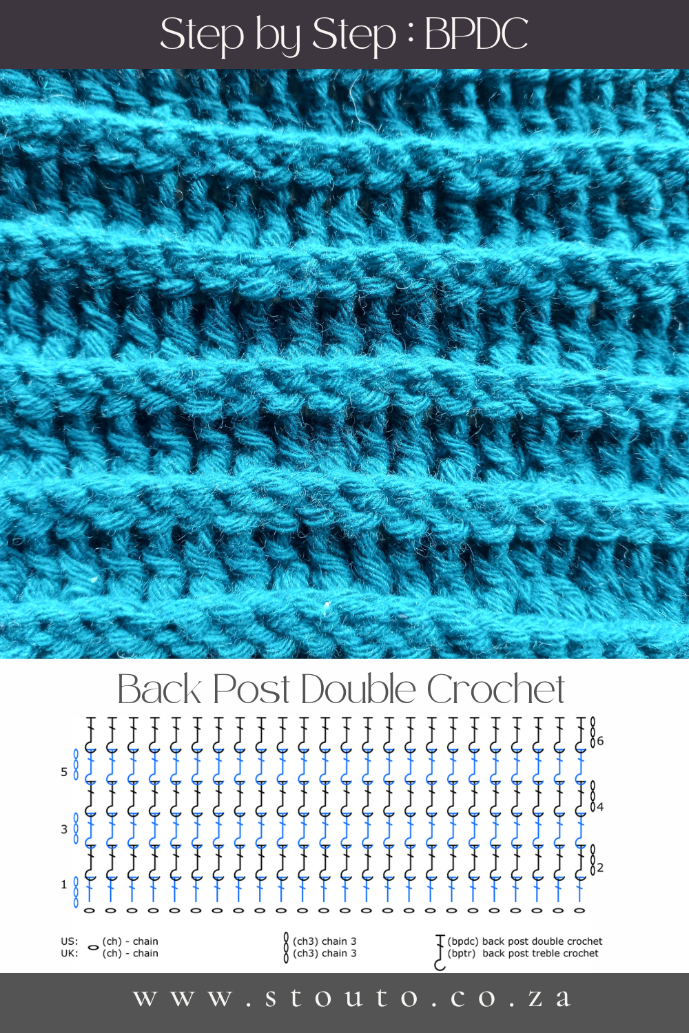 Beginner’s Step by Step Guide to the Back Post Double Crochet Stitch (BPdc)