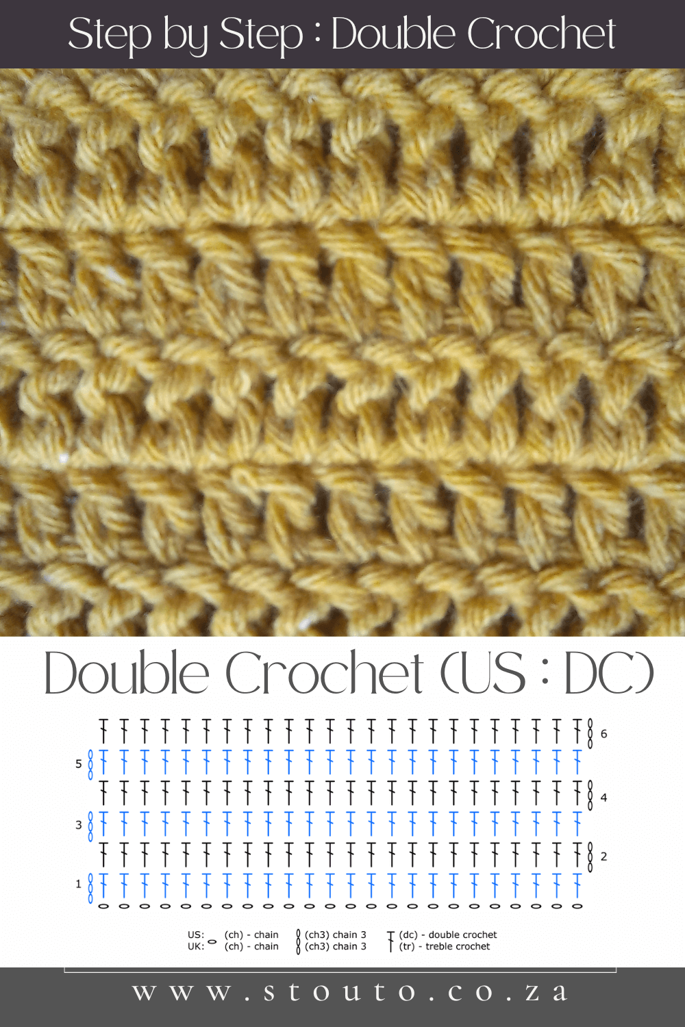 Double Crochet Stitch (DC) - Step-by-Step Guide for Beginners