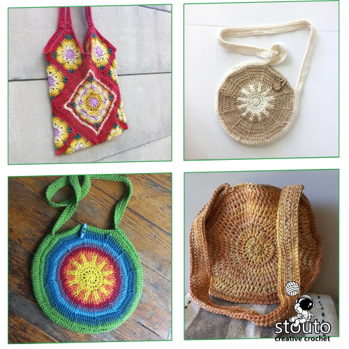 Collection of crochet bag patterns from Stouto Creative Crochet