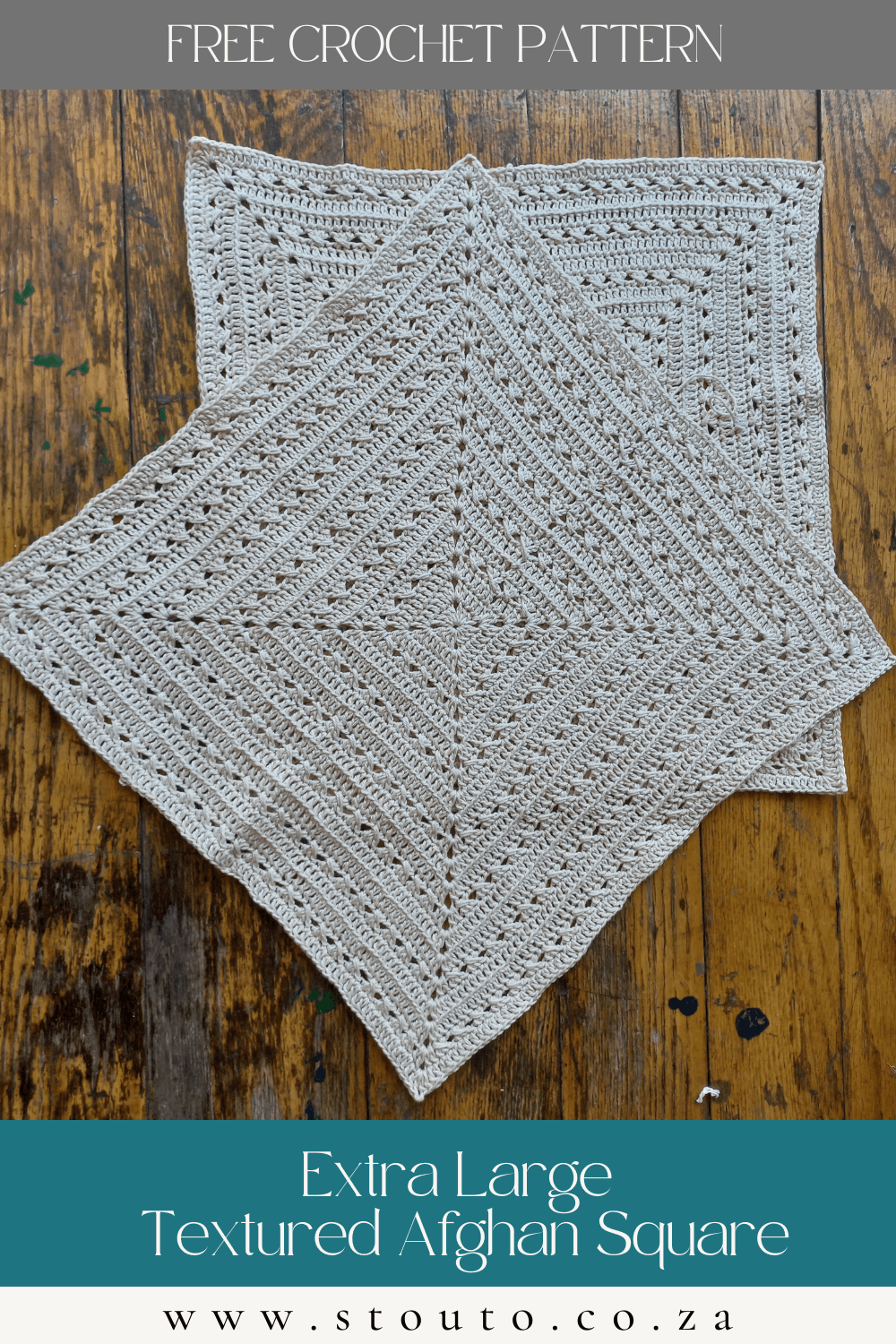 Extra large textured afghan blanket square designed for striking projects