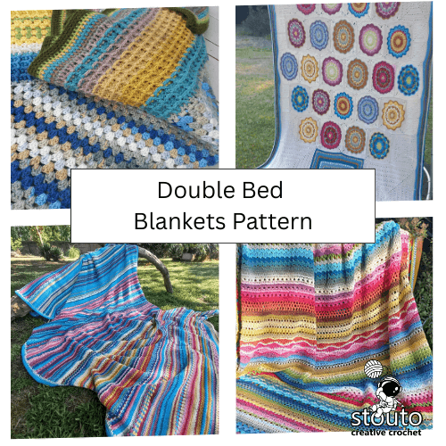Large double bed size crochet blanket pattern collection