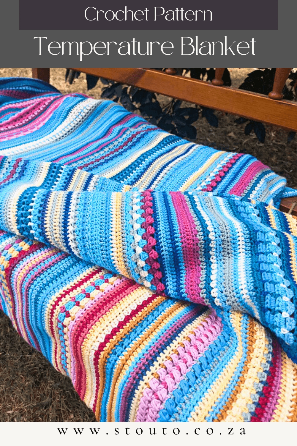 Test out all your favorite crochet stitches with this fun temperature blanket pattern
