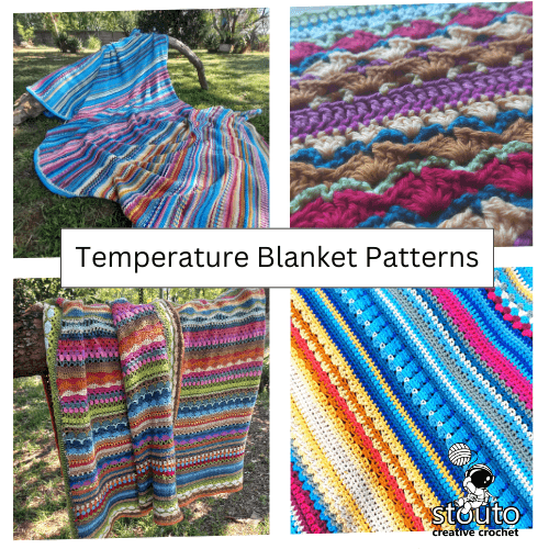 Temperature blanket crochet pattern collection with color chart