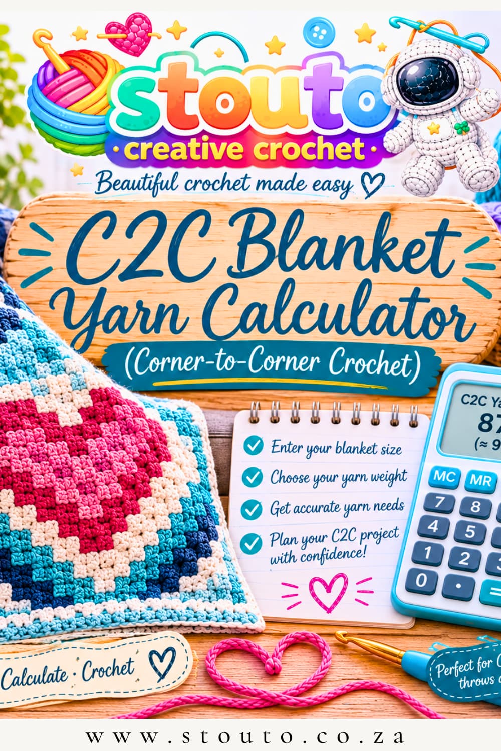 C2C Blanket Yarn Calculator (Corner-to-Corner Crochet)