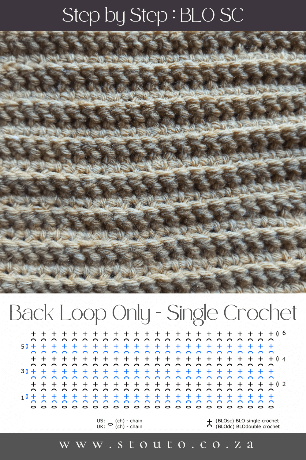 Back Loop Only (BLO) - Step-by-Step Crochet Instructions (sc, hdc, dc