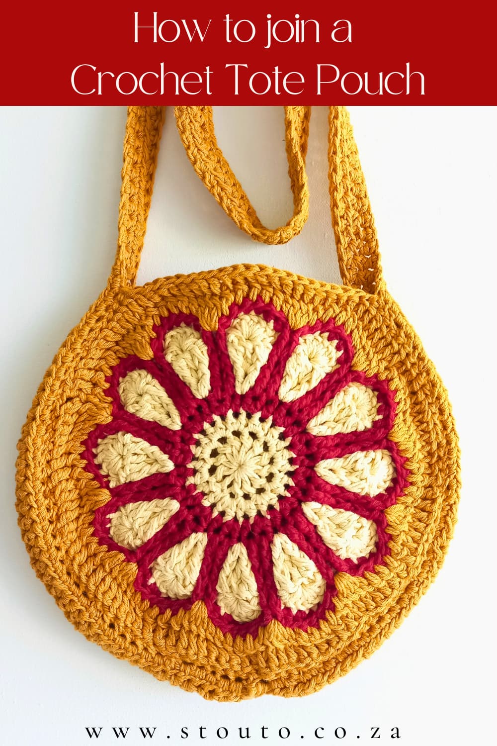 Step by Step - How to join a round crochet tote pouch