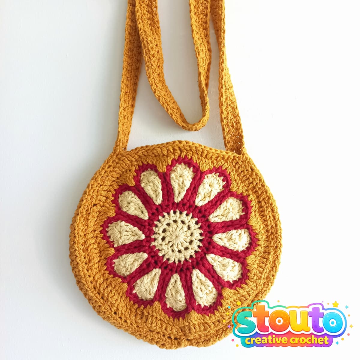 How to join a round crochet tote pouch