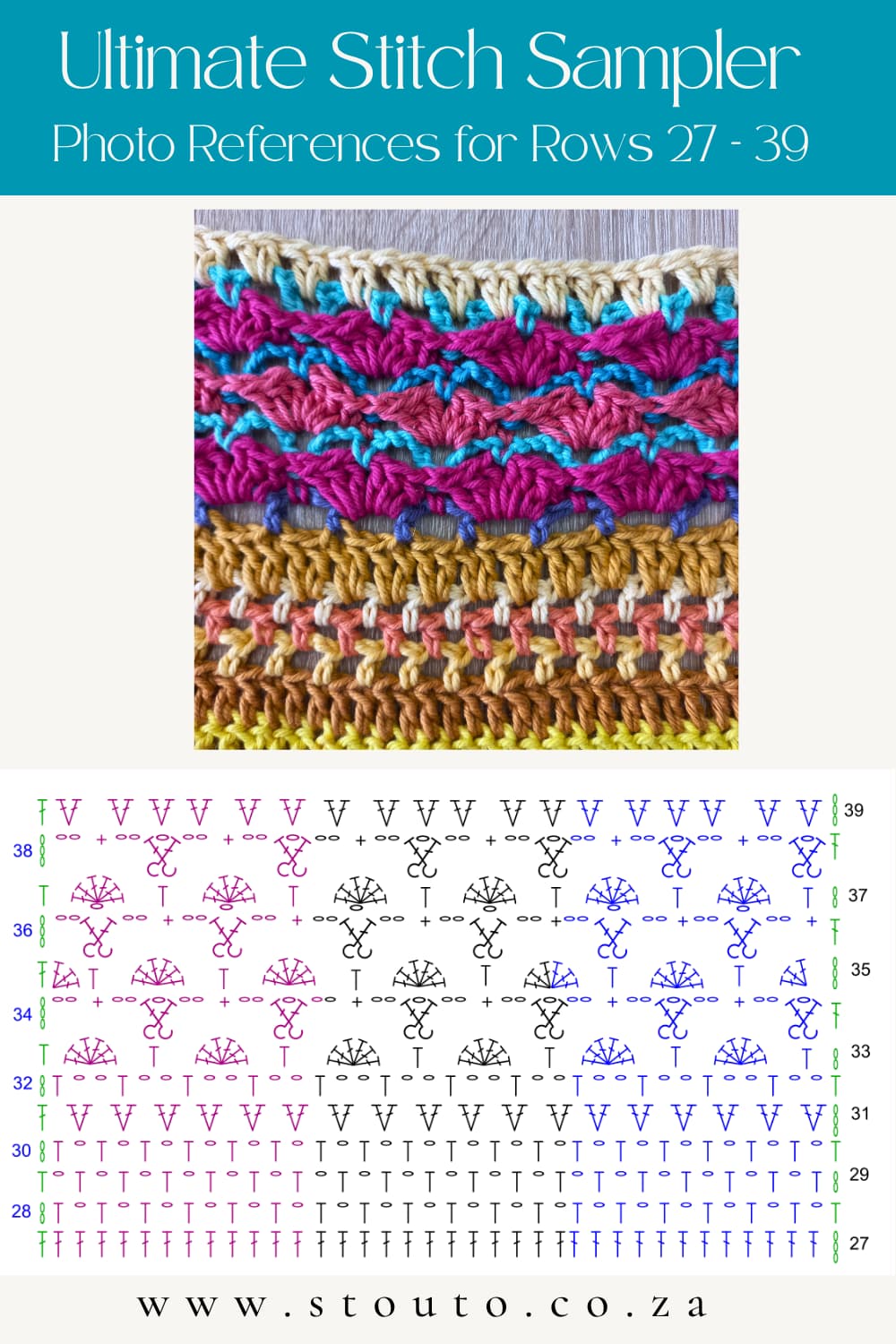 Ultimate Stitch Sampler Blanket – Photo References for Rows 27–39
