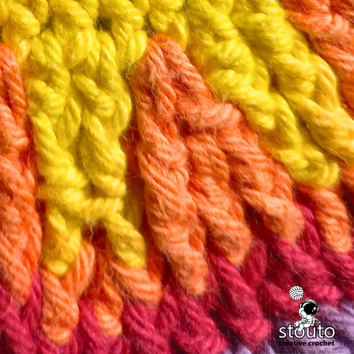 Sunshine Rainbow crochet market bag round 8 to 19