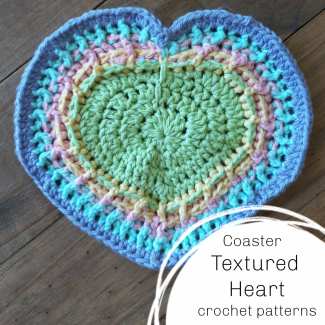 Textured Heart Coaster Pattern Instructions