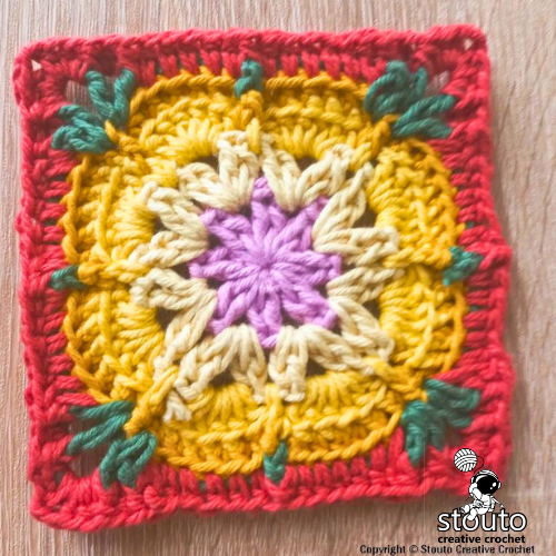 Make 10 Small crochet flower squares for the flower tote bag 
