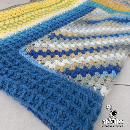 Pdf crochet pattern version available for the July Blues Waffle Stitch Blanket