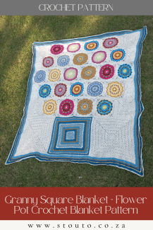 How to Make a Flower Pot Crochet Blanket (Granny Square Pattern)