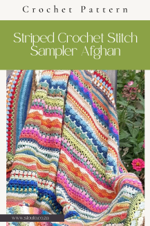 Stouto Crochet original stitch sampler blanket pattern
