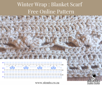 Free blanket scarf crochet pattern rows 01 to 07