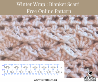 Winter Blanket Scarf – Full Free Crochet Pattern Rows 21 to 25