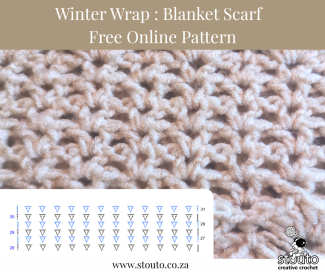 Winter Blanket Scarf – Full Free Crochet Pattern Rows 26 to 31