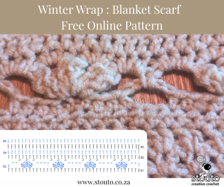 Winter Blanket Scarf – Full Free Crochet Pattern Rows 51 to 56