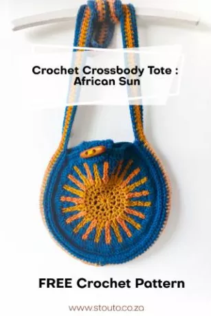 Crochet crossbody tote bag pattern African Sun