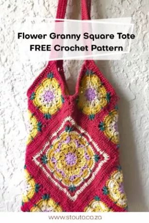 Flower crochet bag pin image