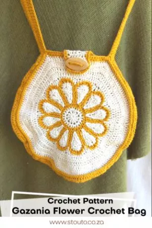 Gazania Flower Crochet Bag Pattern 