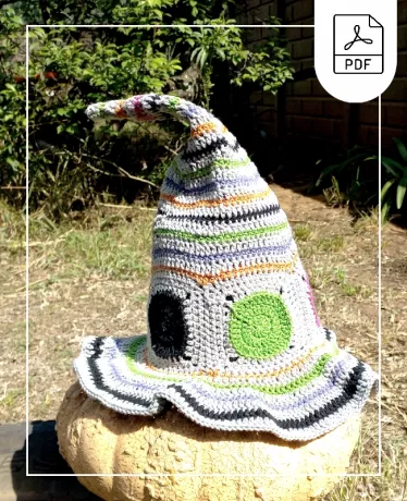 Download a pdf version of the crochet witches hat