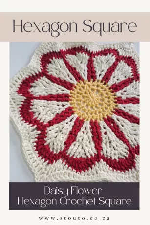 Daisy Flower Free Crochet Square Hexagon Pattern