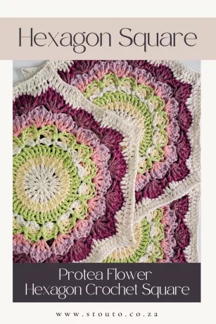 Hexagon Protea Flower Square