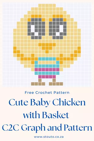 Cute Baby Chicken with Basket C2C Graph and Pattern