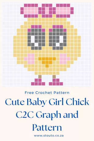 C2C Crochet Pattern - Cute Baby Chicken Girl