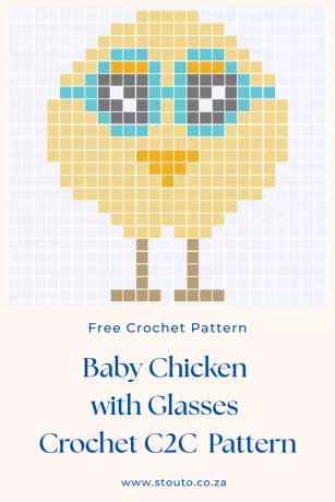 Cute Nerdy Baby Chicken C2C Graph and Pattern