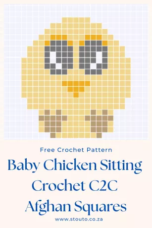 Cute Baby Chicken Sitting Down C2C Graph and Pattern