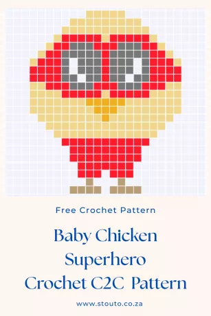 Cute Super Hero Baby Chicken C2C Graph and Pattern