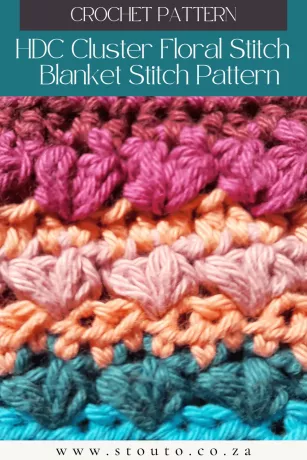 Create delicate crochet blanket wih the Half double crochet Cluster Floral Stitch