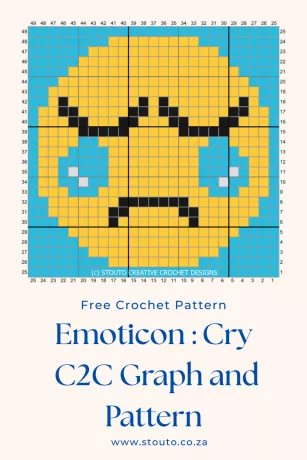  Free C2C Crochet Pattern Emoticon Cry