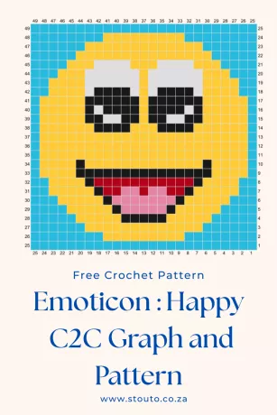 C2C Crochet Emoticon Happy Face Graph and Pattern