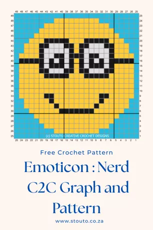 C2C Crochet Emoticon Nerdy Graph and Pattern