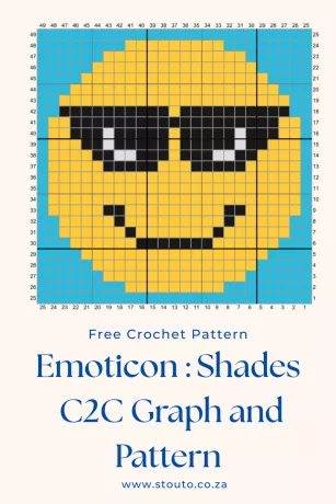C2C Crochet Emoticon Cool Beans Graph and Pattern