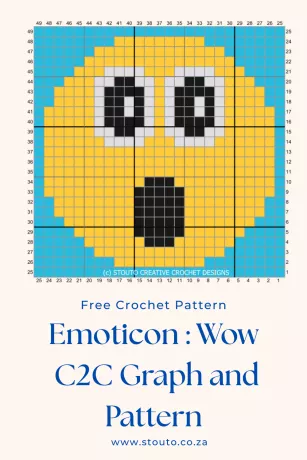 C2C Crochet Emoticon Wow Gasp Graph and Pattern