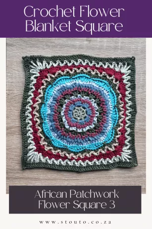 African Patchwork Crochet Flower Blanket Square Pattern Three