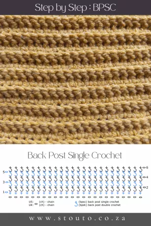 Beginner’s Guide to the Back Post Single Crochet Stitch (US: BP SC, UK: BP DC)