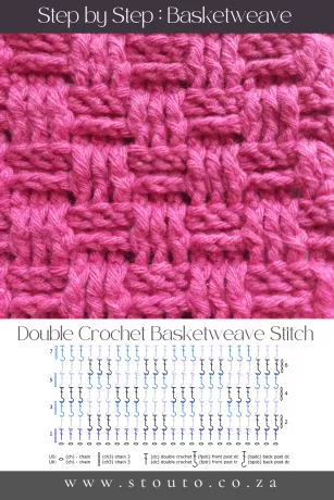 Step by step Beginner’s Guide to the Basketweave Stitch, Instructions and diagram