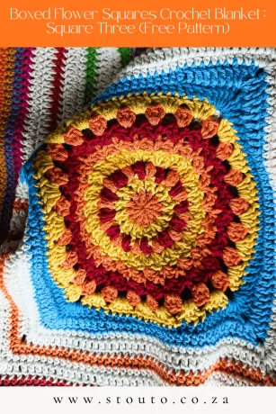 Boxed Flower Squares Crochet Blanket : Square Three (Free Pattern)