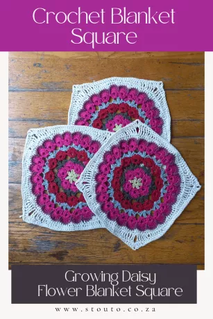 Growing Daisy Mandala Flower Granny Square Crochet Pattern – Free Tutorial