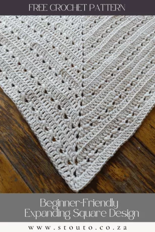 Crochet square blanket pattern with corner increases and double crochet stitches
