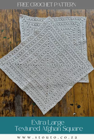 Extra large textured afghan blanket square designed for striking projects